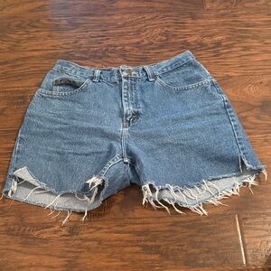 Ryders Denim Blue Distressed Women Shorts